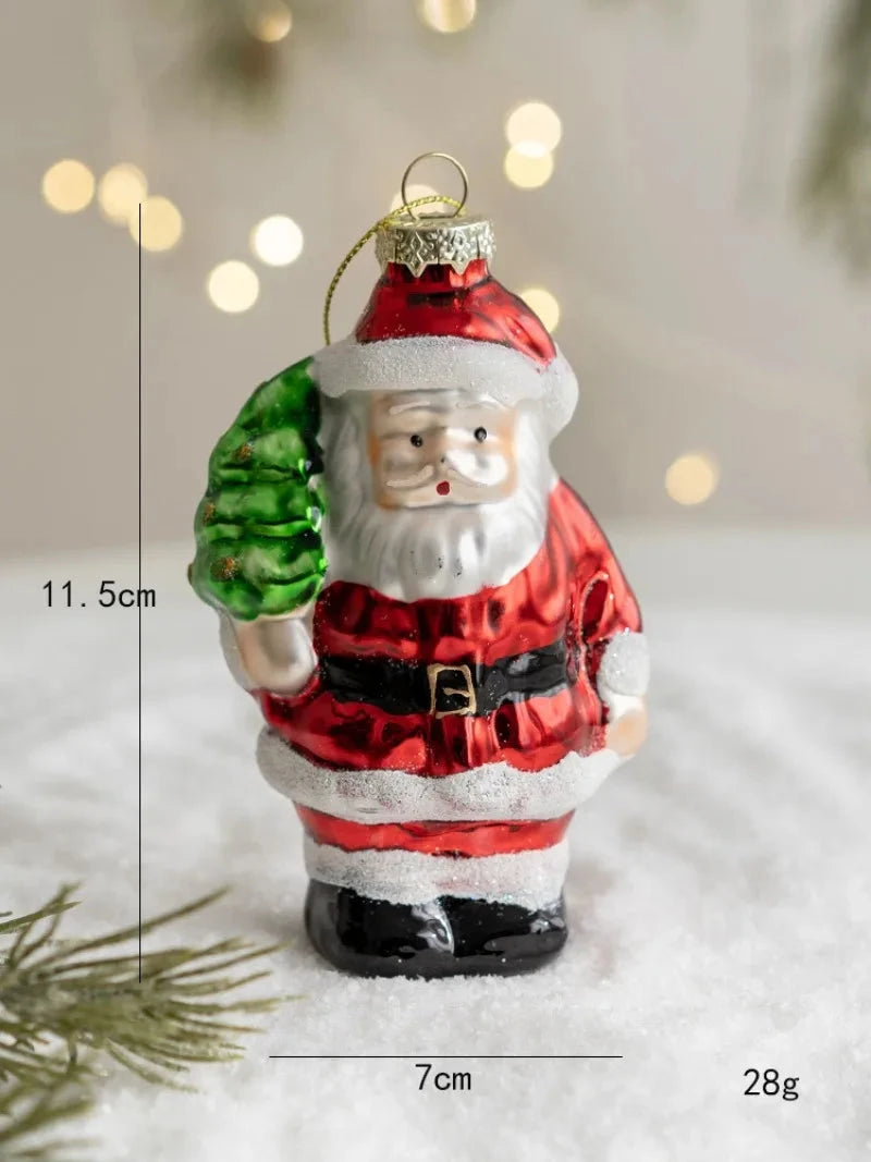 Christmas Glass Ornament Merry Christmas Decorations for Home 2024 Xmas Tree Ornament Navidad Noel Kids Gift Happy New Year 2025 Good Vibrations