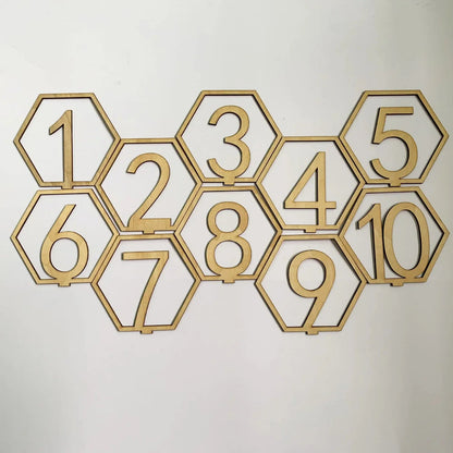 1set Wedding Party Table Number Plate, Wooden Message Clip, Suitable for Birthday Parties, Wedding Parties, Desktop Decoration. Good Vibrations