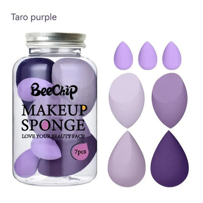 7PCS Canned Cosmetic Sponge Set Dry And Wet Liquid Foundation Powder Puff Professional Cosmetic Tools Make-up Artist Good Vibrations