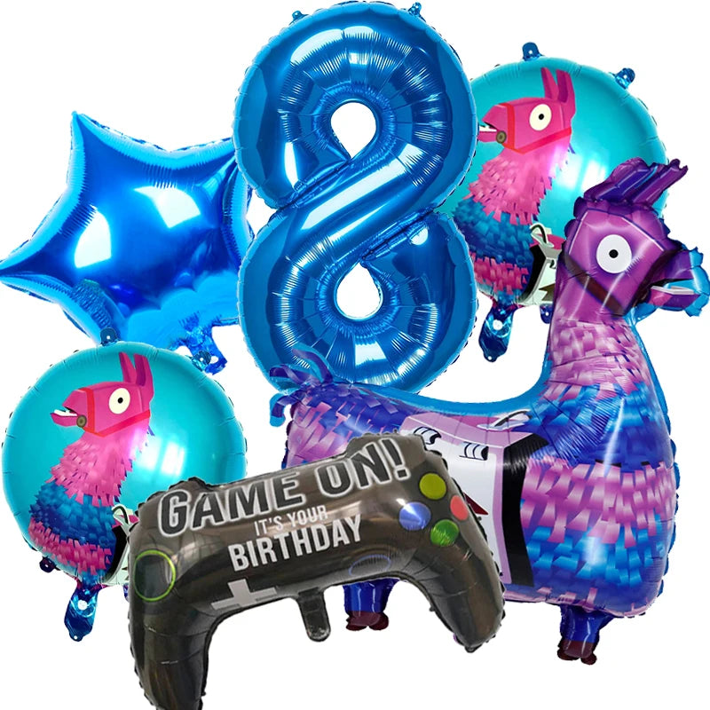 Video Game Fortnitions Birthday Party Decoration Cartoon Alpaca Llama Plate Tablecloth Baby Shower Kids Favors Party Supplies Good Vibrations