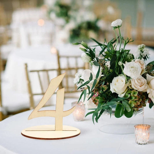 Wooden Table Number 1-20 Creative Digital Three-dimensional Card Wedding Party Decorative Small Ornament Seat Number Table Card Good Vibrations