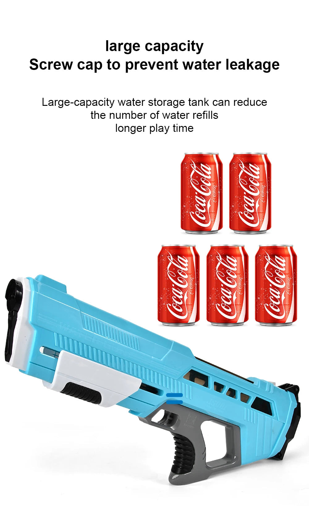 Outdoor Water Gun Toys Electric High Pressure Large Capacity Water Gun Summer Beach Swimming Pool Game Interactive Kids Toys Good Vibrations