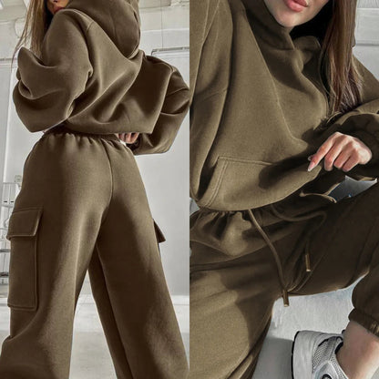 Sweatsuit Spring Outfits Women Sport Suit Zip Up Hoodie Jacket Sweater+Pant Running Jogging Workout Casual Set Tracksuit Good Vibrations