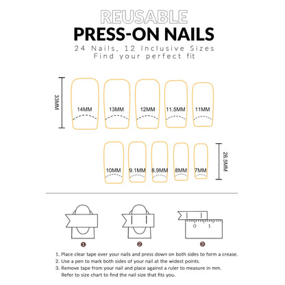 Rose Pink Long Coffin Fake Nails French Style Leopard Star Printed Press on Nails Y2K Girls Charms Manicure Black False Nails Good Vibrations