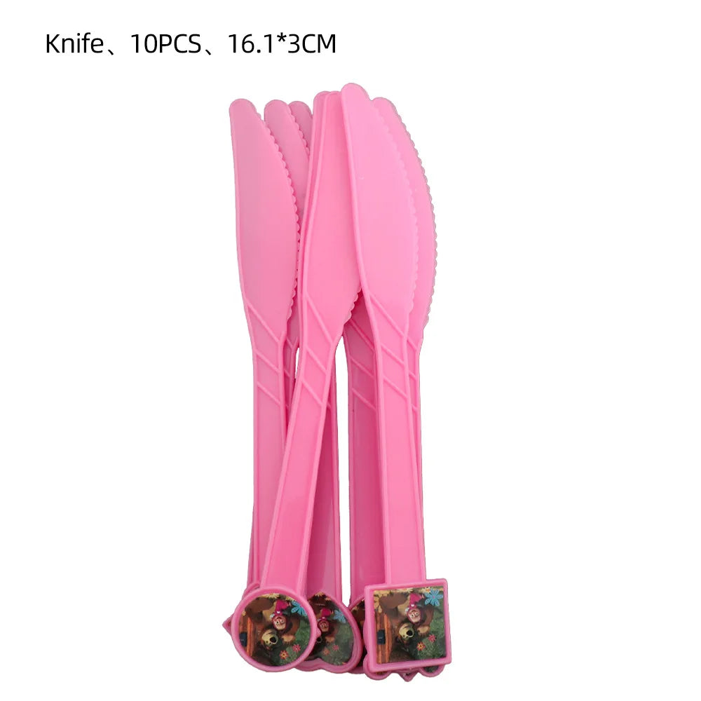 Girl and the Bear Birthday Decorations Disposable Tableware Tablecloth Cup Plate Napkin Balloons Baby Shower kids Party Favors Good Vibrations