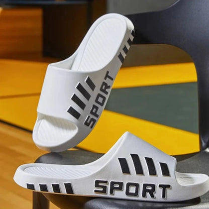 Summer Fashion Slippers For Men Indoor Outdoor Sandals Beach Flip Flop Thick Sole Male Slides Summer Non-Slip Men Shower Slipper Good Vibrations