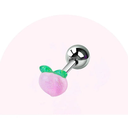 5Pcs Fruit Tongue Stud Piercing Jewelry 316L Stainless Steel Candy Color Sweet Tongue Ring Tongue Decoration Wholesale Good Vibrations