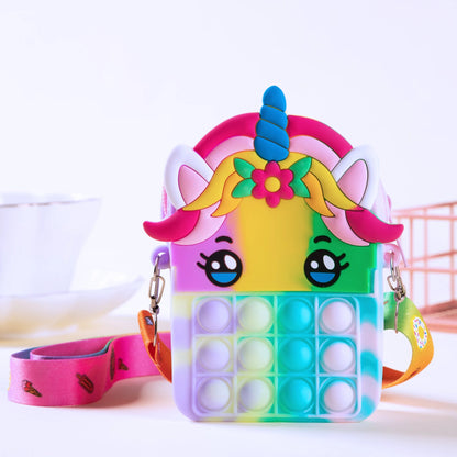 Pop Purse Silicone Sensory Push Pop Bubble Bag Crossbody Bag Antistress Toys Reliver Autism Handbag Coin Pouch for Kids Good Vibrations
