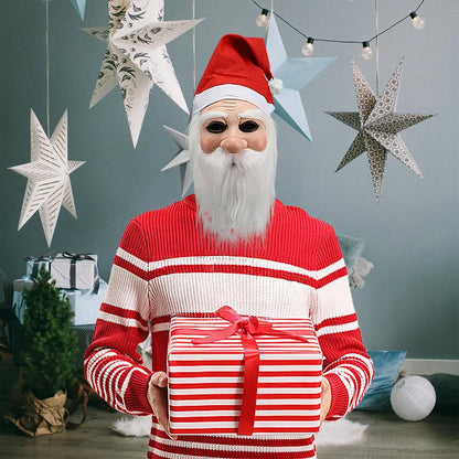 Merry Christmas Santa Claus Latex Mask Outdoor Ornamen Cute Santa Claus Costume Masquerade Wig Beard Dress up Xmas Party Good Vibrations
