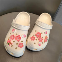 Purple Flowers Shoe Charms Designer DIY Cute Shoes Decaration Party Accessories Clogs Kid Boy Women Girls Gifts Good Vibrations