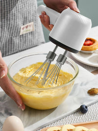 USB Rechargeable Electric Hand Blender Wireless Portable Hand Whisk Rechargeable 3-Speed And 2 Whisk For Baking Whisk Milk Cream Good Vibrations