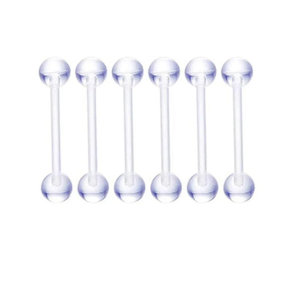 6PCS Acrylic AB Tongue Piercing Set Nipple Piercing Barbell Bulk 14G Shiny Tongue Barbell Lot Nipple Ring Pack Piercing Lengua Good Vibrations Adult Super Store