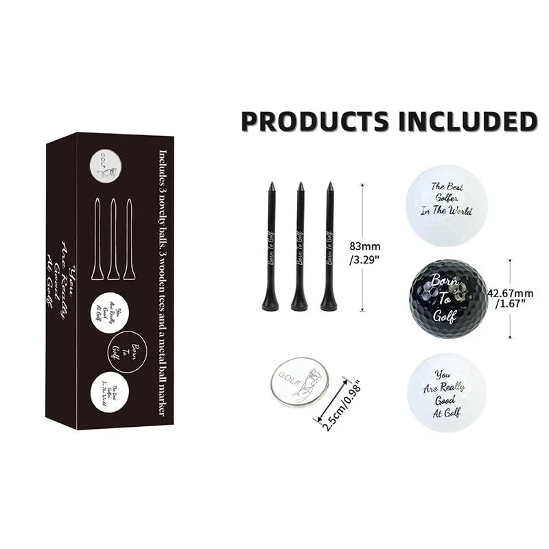 Funny Golf Gifts Set for Men Novelty Golf Gift Included 3 Golf Balls + 3 Golf Tees + 1 Ball Marker Perfect Golfer Gift Good Vibrations