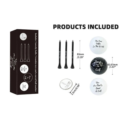 Funny Golf Gifts Set for Men Novelty Golf Gift Included 3 Golf Balls + 3 Golf Tees + 1 Ball Marker Perfect Golfer Gift Good Vibrations