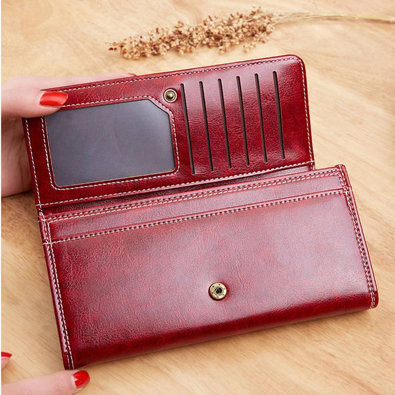 Women's Leather Wallet	Woman Luxury Long Wallets Fashion Women Purses Money Bags 2022 Handbags Womens Purse Cards Holder Good Vibrations