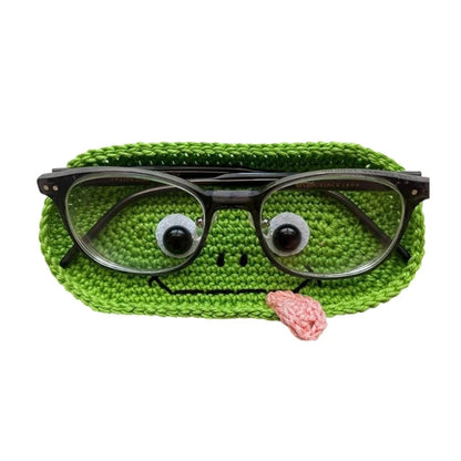 Handmade Crochet Cute Animal Theme Glasses Holder Eyeglass Protective Storage Tray for Home Desk Eyewear Organizers Gift Good Vibrations