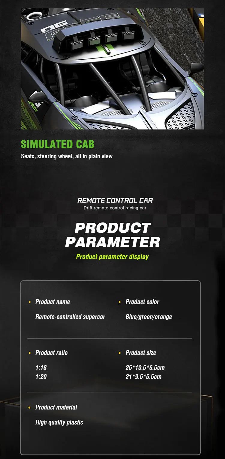 Rc Car 4Ch High-Speed Remote Control Drift Racing Car Electric Sportscar Toy Vehicle Model Toys for Boys Kids Birthday Gift Good Vibrations