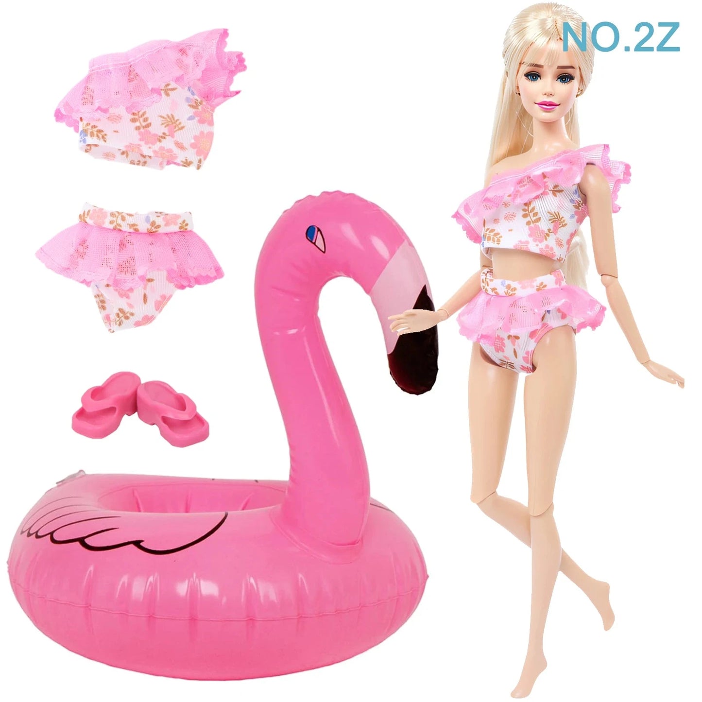 Doll Swimwear Ba Doll Bie 1/6 Summer Lifebuoy Rings Bikini Slipper Chair Beach Clothes 11.5 Inch Doll 30cm Accessories Good Vibrations