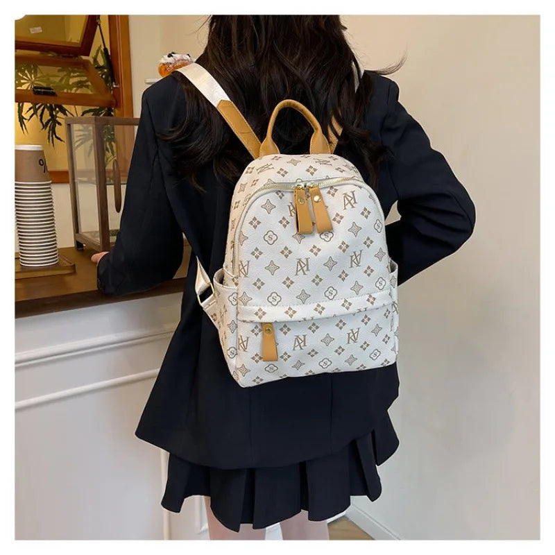 2025 Designer Backpack Women, Lightweight Large Capacity Travel Rucksack, Chic Minimalist School Bag for Casual Street Style Good Vibrations