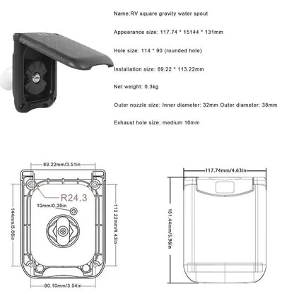 Camper Gravity Water Inlet With Magnetic Cover RV Fresh Water Fill Hatch Inlet Filter Lockable RV Water Inlet Cover Trailer Tank Good Vibrations