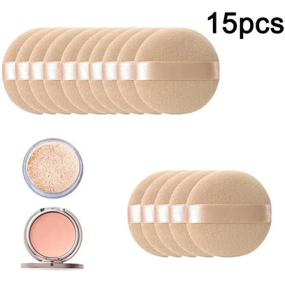 5pcs Round Facial Powder Foundation Puff ,Portable Soft Cosmetic Puff For Makeup Application, Beauty Tool Essential Make Up Good Vibrations