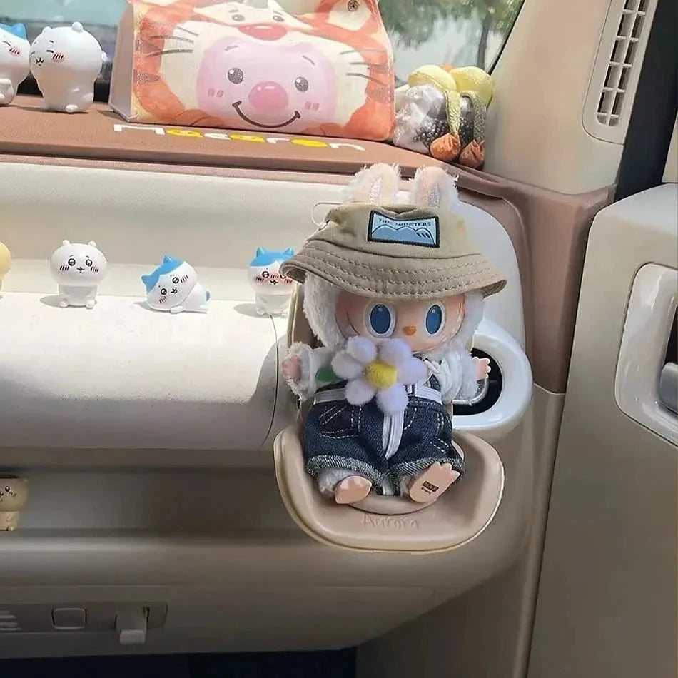 4 Styles For Car Doll Safety Seat Cartoon Chair Model Kawaii Doll Seat Outlet Decor Car Interior Styling Labubu Accessories ﻿ Good Vibrations