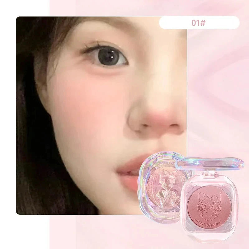 Kakashow Gradient Blush - Dual-Color with Subtle Shimmer and Matte Finish,Lasting Natural Peachy Glow for a Youthful Look Good Vibrations