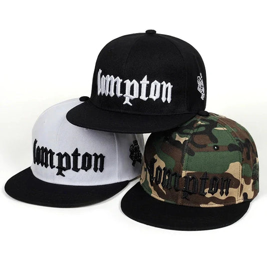 New COMPTON Embroidery Baseball Cap Hip Hop Snapback Caps Flat Fashion Sport Hat for Unisex Adjustable Dad Hats Good Vibrations