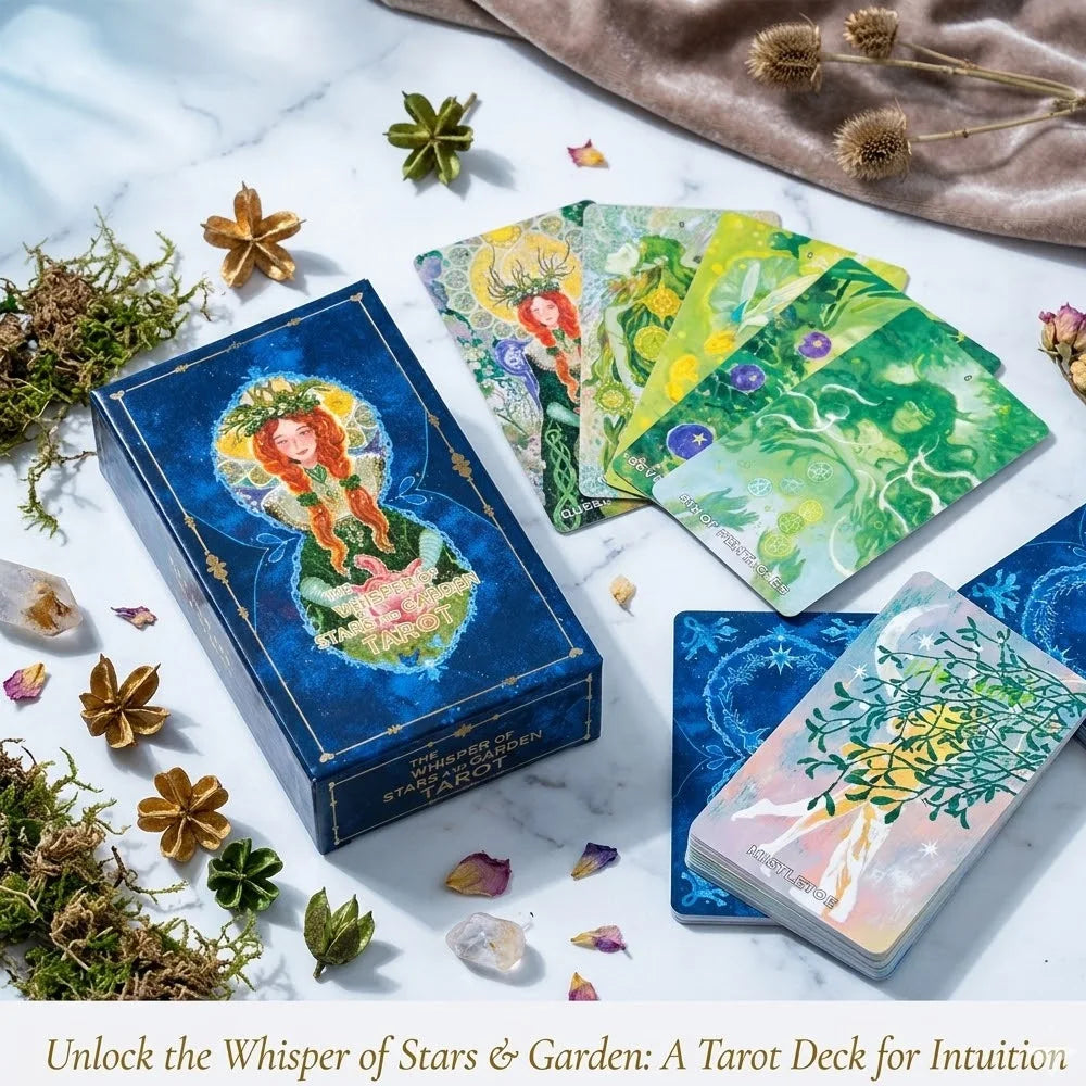 1 Box of Starry Whispers & Garden Tarot (10.3×6 cm), Featuring Exquisite Natural Illustrations, Professional Divination Card Gam Good Vibrations