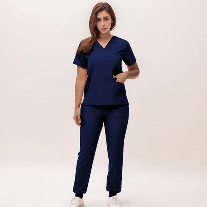 2025 New Nurse Uniforms V-neck Top Jogger Pants Scrub Sets Surgical Workwear Dentist Nursing Suit Hospital Doctor Outfit S21 Good Vibrations