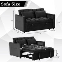 EBELLO 3-In-1 Multifunctional Modern Sofa Bed Comfortable Double Sofa With Pillows Good Vibrations