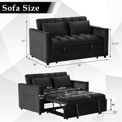 EBELLO 3-In-1 Multifunctional Modern Sofa Bed Comfortable Double Sofa With Pillows Good Vibrations