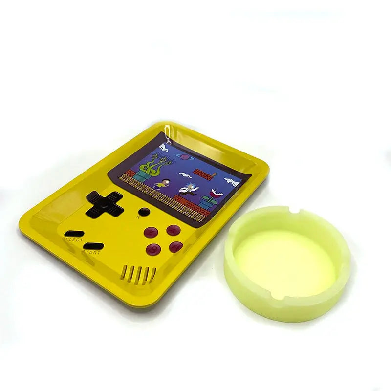 Herb Tinplate Plate with Rolling Tray 180X125MM Silicone Soft Round Ashtray Ash Tray Cigarette Holder Smoking Accessories GOOD Vibrations Adult Super Store