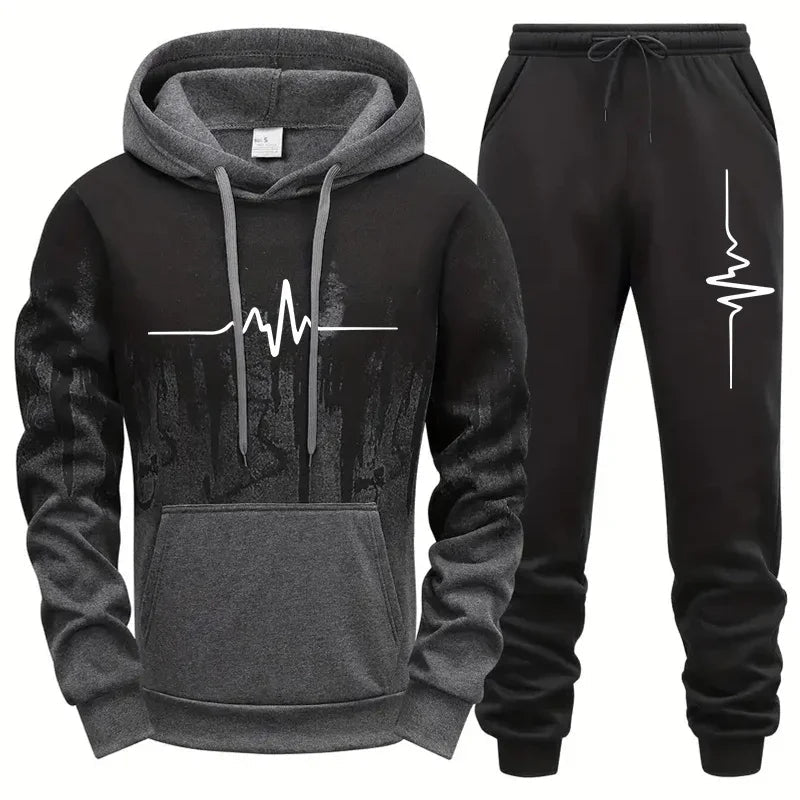 High Quality Men's Tracksuit Casual Jogging Men Versatile Sweatshirts Sweat Pants Fashion Comfort Daily Sports Simple Hoodie Set Good Vibrations