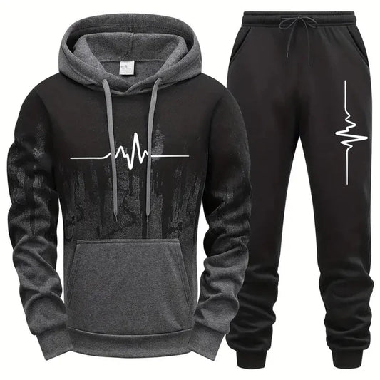 High Quality Men's Tracksuit Casual Jogging Men Versatile Sweatshirts Sweat Pants Fashion Comfort Daily Sports Simple Hoodie Set Good Vibrations