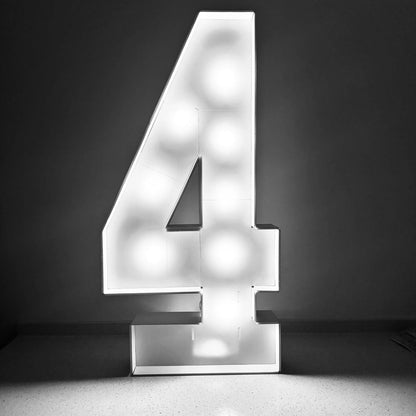 1Pc 73cm/28.7inch Light Up Digital Marquee Frame White Lights KT Board Number 0-9 Plug-in KT Board With Bracket Party Decorative Good Vibrations