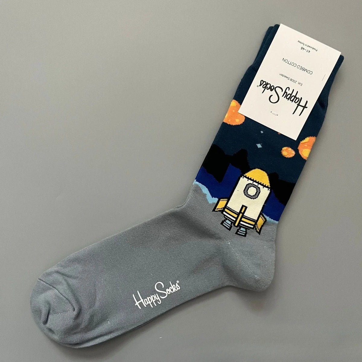 Cotton Happy Socks Men's Classic Crew Sock Shoe Size 10 - 13 Soft Good Vibrations
