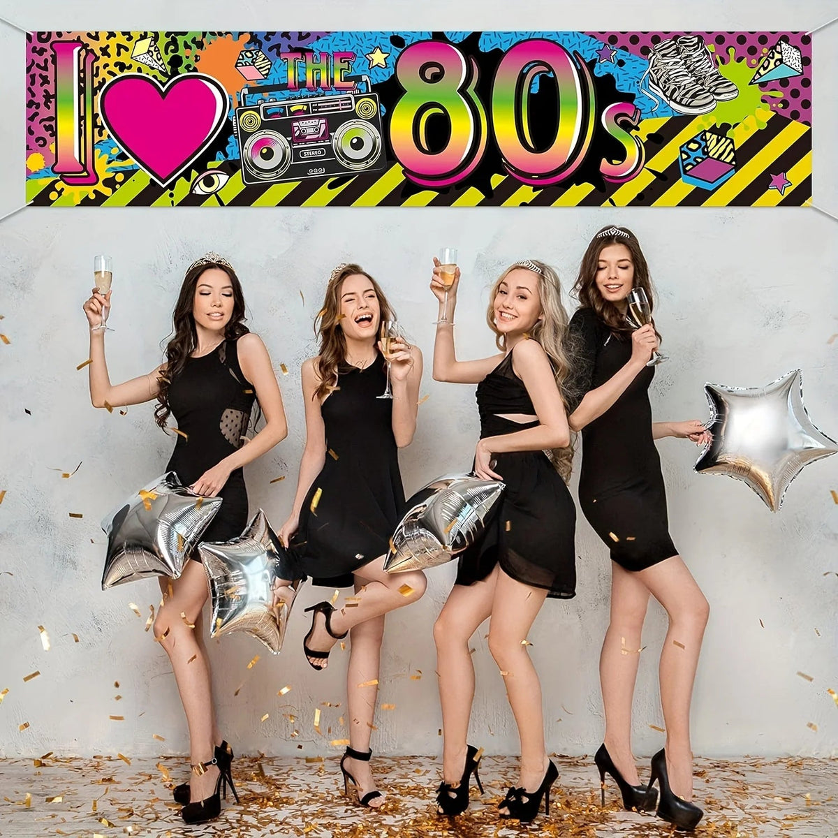 80s Party Decorations I Love 80s Banner 1980s Hip Hop Sign Backdrop Photo Booth Birthday Party Supplies 1980s Party Decors Good Vibrations