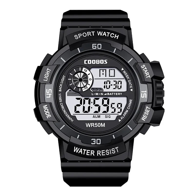 Fashion Sport LED Electronic Watches For Men Luxury Waterproof Luminous Military Watch Man Multifunction Colorful Digital Clock Good Vibrations