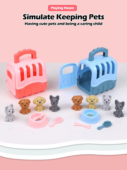 Mini doll pet accessory set, children's playhouse toy pet set, cat and dog bath, park, scene set, birthday and Christmas gifts Good Vibrations