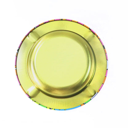 Cartoon Metal Rolling Tray - round Tobacco Herb Ashtray Creative Cigarette Holder Smoking Accessories Good Vibrations