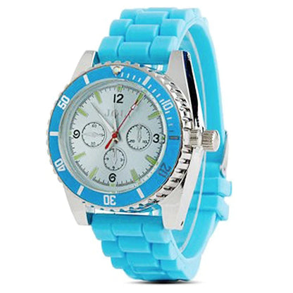 Portable watch style tobacco herb grinder in blue, suitable for outdoor travel and smoking accessories.