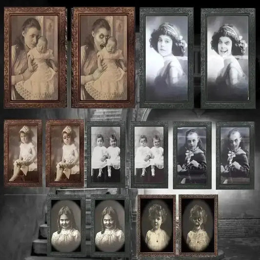 Pretty 3D Changing Face Ghost Picture Frame Halloween Decoration Horror Craft Supplies Haunted House Party Decor Halloween Props Good Vibrations