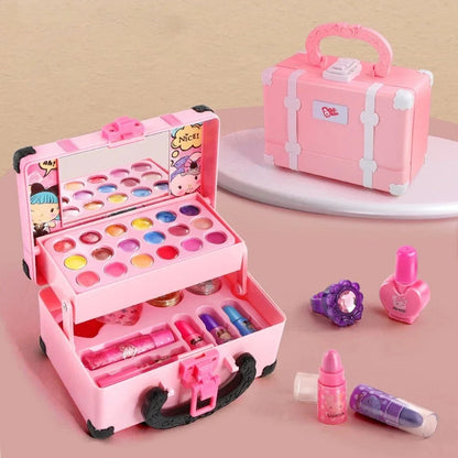 Children Makeup Cosmetics Pretend Playing Box Princess Make Up Girl Toy Play Set Lipstick Eye Shadow Safety Nontoxic Kit Toy Kid Good Vibrations