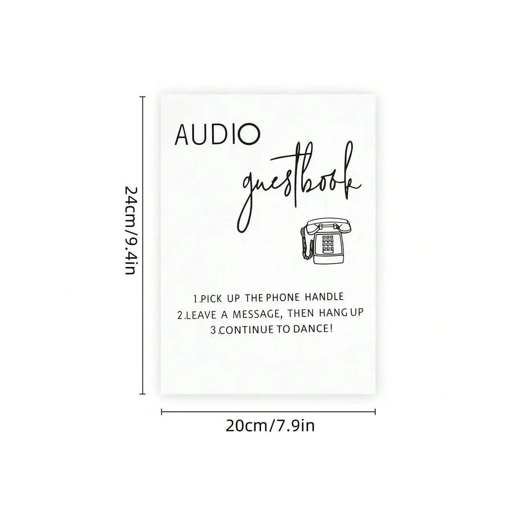 Audio Guestbook Pick Up The Phone Leave A Message For The Newlyweds Clear Glass Look Acrylic Wedding Sign Guest Book Good Vibrations