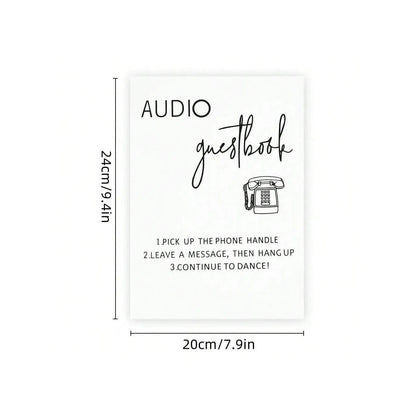 Audio Guestbook Pick Up The Phone Leave A Message For The Newlyweds Clear Glass Look Acrylic Wedding Sign Guest Book Good Vibrations