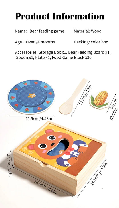 Parent child simulation teddy bear feeding game, early childhood education, baby's fine action, spoon training toy Good Vibrations
