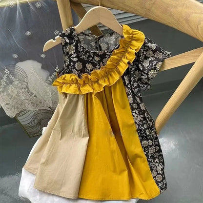 Bear Leader Rose Pink Plaid Bow Dress Elegant Lolita Child Big Girls Midi Dress Children Dresses Teens Party Princess Sundress Good Vibrations