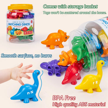 Matching Dinosaur Toy With storage bucket Montessori Toys for Kids Counting Learning Toys for Toddlers Children Development Game Good Vibrations