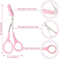 1Pcs Safe Eyebrow Trimmer Stainless Steel Eyebrow Scissors with Comb Hair Removal Shaver Eyebrows Shaping Makeup Tool Good Vibrations